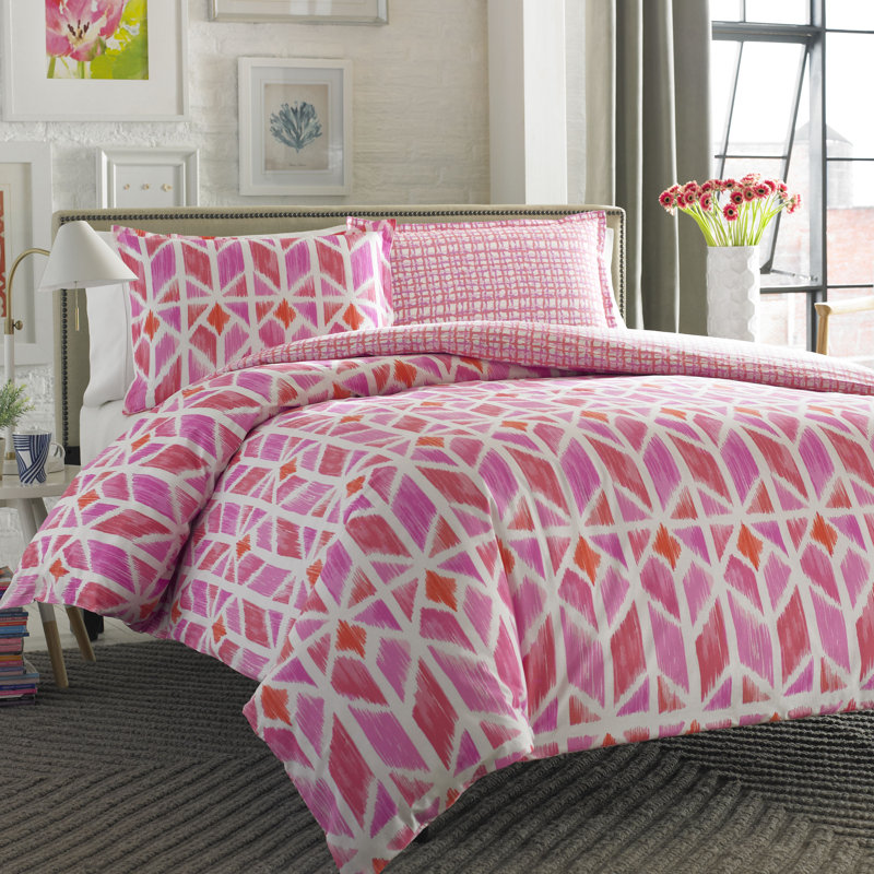 Mercury Row Apolonio Iris Pink Reversible Duvet Cover Set & Reviews